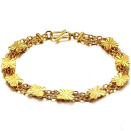 Pulsera Chapada En Oro De 18 Quilates Con Forma De Flor Femenina, Calidad Y Cantidad Garantizadas