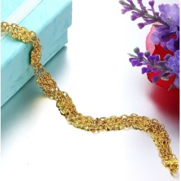 Pulsera Chapada En Oro De 18 Quilates Con Forma De Flor Femenina, Calidad Y Cantidad Garantizadas
