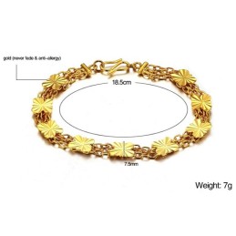 Pulsera Chapada En Oro De 18 Quilates Con Forma De Flor Femenina, Calidad Y Cantidad Garantizadas