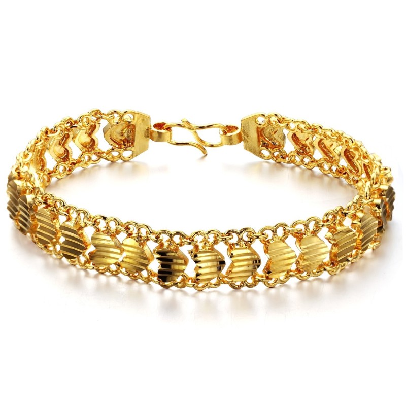 Pulsera De Corazón Para Mujer, Chapada En Oro De 18 Quilates, Fácil De Usar Pulsera De Corazón Para Mujer, Chapada En Oro De 18 Quilates, Fácil De Usar