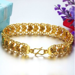 Pulsera De Corazón Para Mujer, Chapada En Oro De 18 Quilates, Fácil De Usar