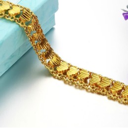 Pulsera De Corazón Para Mujer, Chapada En Oro De 18 Quilates, Fácil De Usar