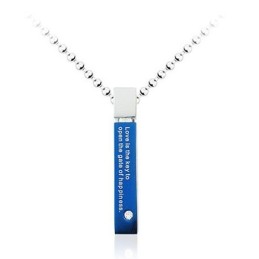 Hermoso Colgante De Titanio Azul Para Hombre (Cadena Gratis)