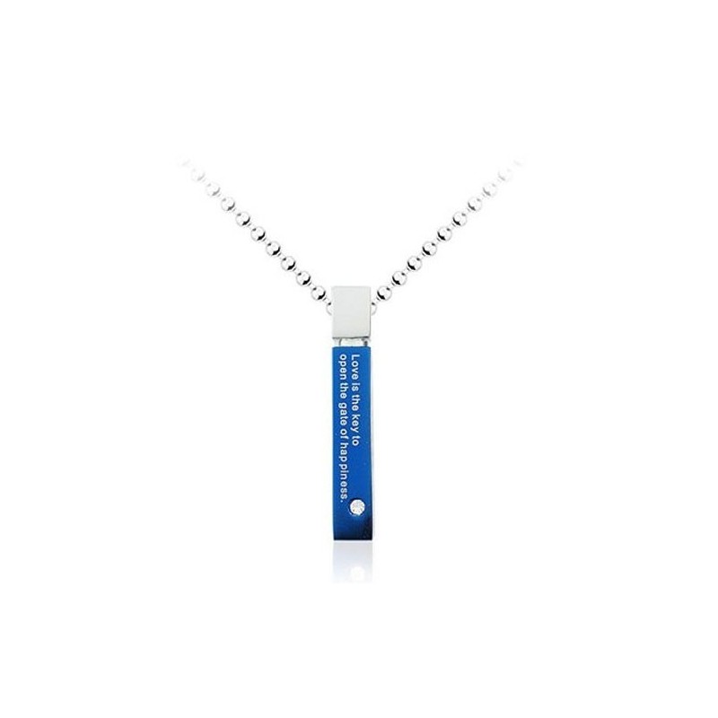 Hermoso Colgante De Titanio Azul Para Hombre (Cadena Gratis) Hermoso Colgante De Titanio Azul Para Hombre (Cadena Gratis)