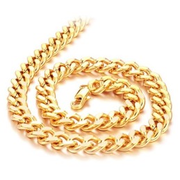 Collar Masculino De Alta Calidad Con Forma De Espiral Chapado En Oro De 18 Quilates