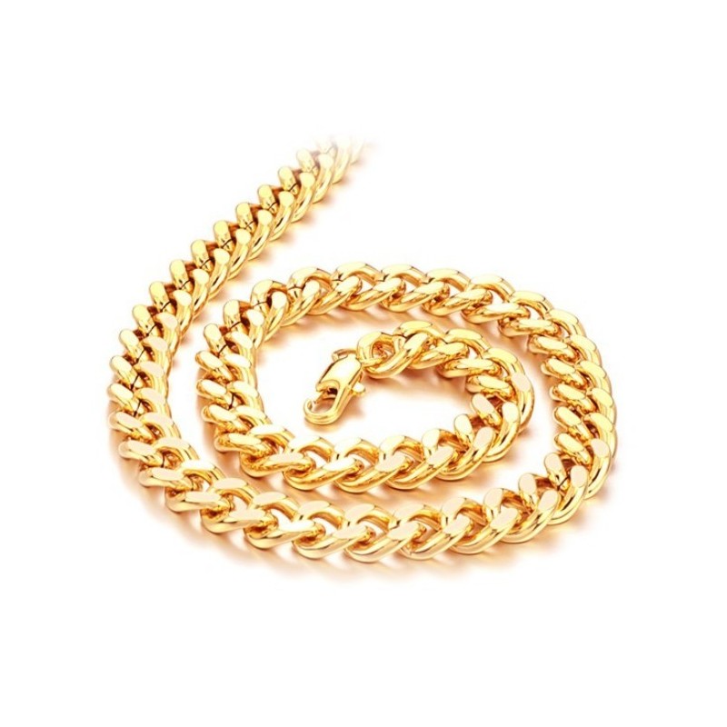 Collar Masculino De Alta Calidad Con Forma De Espiral Chapado En Oro De 18 Quilates