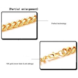 Collar Masculino De Alta Calidad Con Forma De Espiral Chapado En Oro De 18 Quilates
