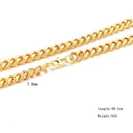 Collar Masculino De Alta Calidad Con Forma De Espiral Chapado En Oro De 18 Quilates