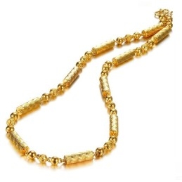 Collar Chapado En Oro De 18 Quilates Con Textura De Huella Dactilar Masculina De Calidad Estable