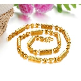 Collar Chapado En Oro De 18 Quilates Con Textura De Huella Dactilar Masculina De Calidad Estable