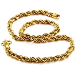 Collar Femenino Tipo Rollo Chapado En Oro De 18 Quilates De Calidad Confiable