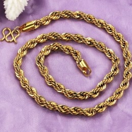 Collar Femenino Tipo Rollo Chapado En Oro De 18 Quilates De Calidad Confiable