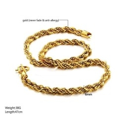 Collar Femenino Tipo Rollo Chapado En Oro De 18 Quilates De Calidad Confiable