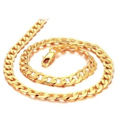 Collar Masculino Chapado En Oro De 18 Quilates Con Rebanadas Retorcidas, Duradero Y De Uso Frecuente.