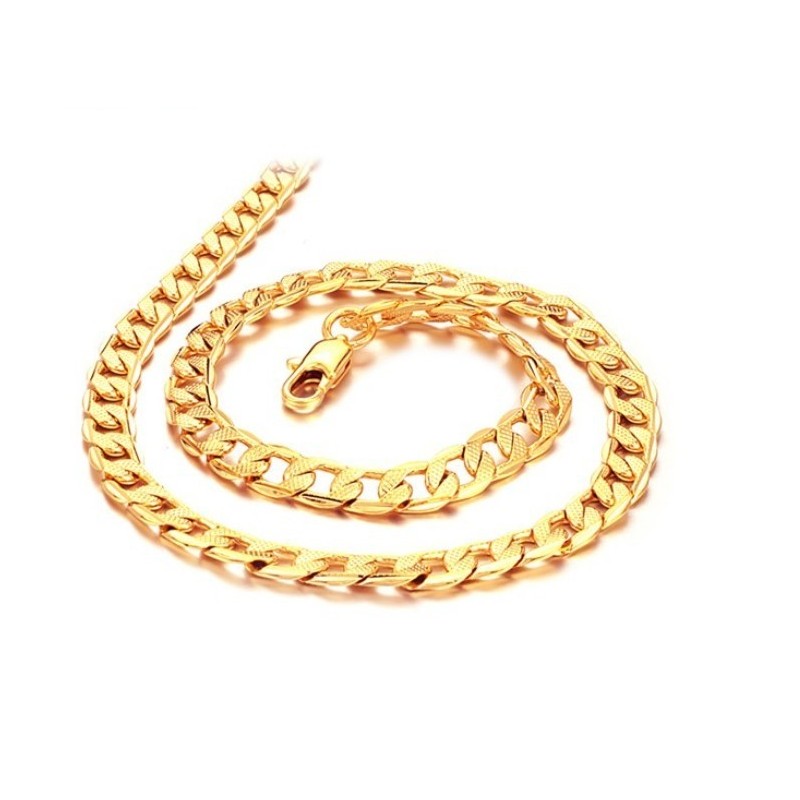 Collar Masculino Chapado En Oro De 18 Quilates Con Rebanadas Retorcidas, Duradero Y De Uso Frecuente. Collar Masculino Chapado En Oro De 18 Quilates Con Rebanadas Retorcidas, Duradero Y De Uso Frecuente.