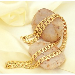 Collar Masculino Chapado En Oro De 18 Quilates Con Rebanadas Retorcidas, Duradero Y De Uso Frecuente.