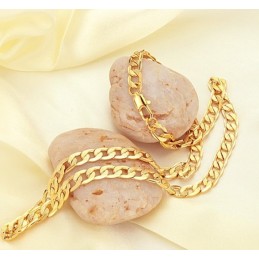 Collar Masculino Chapado En Oro De 18 Quilates Con Rebanadas Retorcidas, Duradero Y De Uso Frecuente.