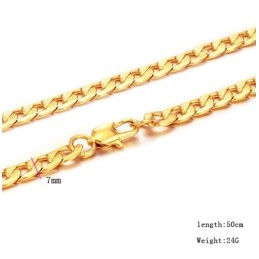 Collar Masculino Chapado En Oro De 18 Quilates Con Rebanadas Retorcidas, Duradero Y De Uso Frecuente.