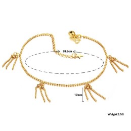 Tobillera Femenina De Calidad Superior Con Forma De Bola, Chapada En Oro De 18 Quilates