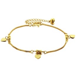 Tobillera Con Forma De Corazón Para Mujer, Chapada En Oro De 18 Quilates, Con Garantía De Calidad Y Cantidad.