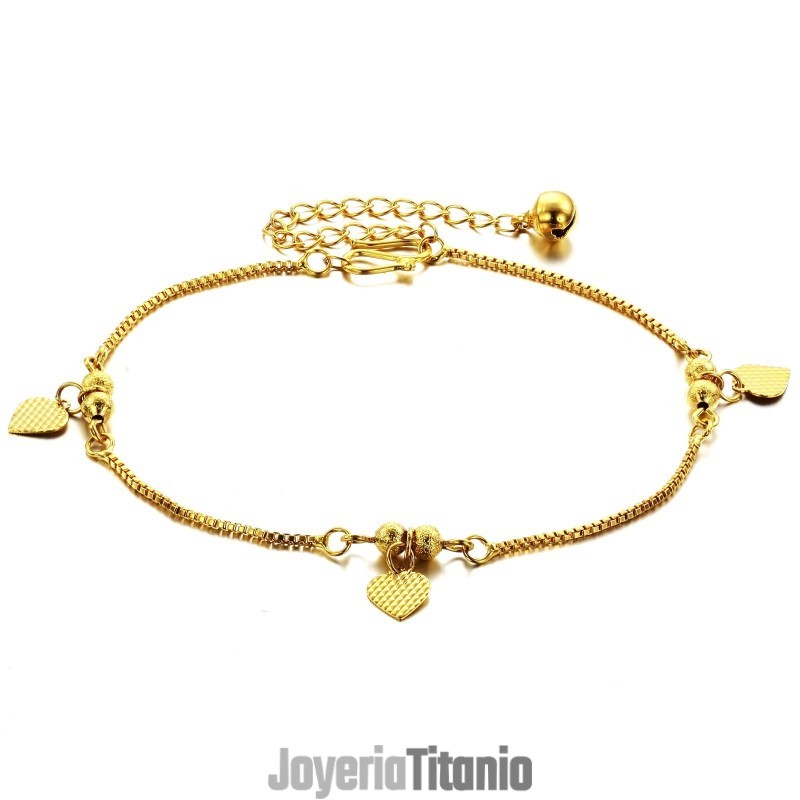 Tobillera Con Forma De Corazón Para Mujer, Chapada En Oro De 18 Quilates, Con Garantía De Calidad Y Cantidad. Tobillera Con Forma De Corazón Para Mujer, Chapada En Oro De 18 Quilates, Con Garantía De Calidad Y Cantidad.
