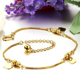 Tobillera Con Forma De Corazón Para Mujer, Chapada En Oro De 18 Quilates, Con Garantía De Calidad Y Cantidad.