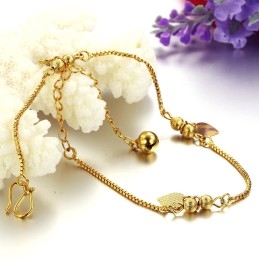Tobillera Con Forma De Corazón Para Mujer, Chapada En Oro De 18 Quilates, Con Garantía De Calidad Y Cantidad.