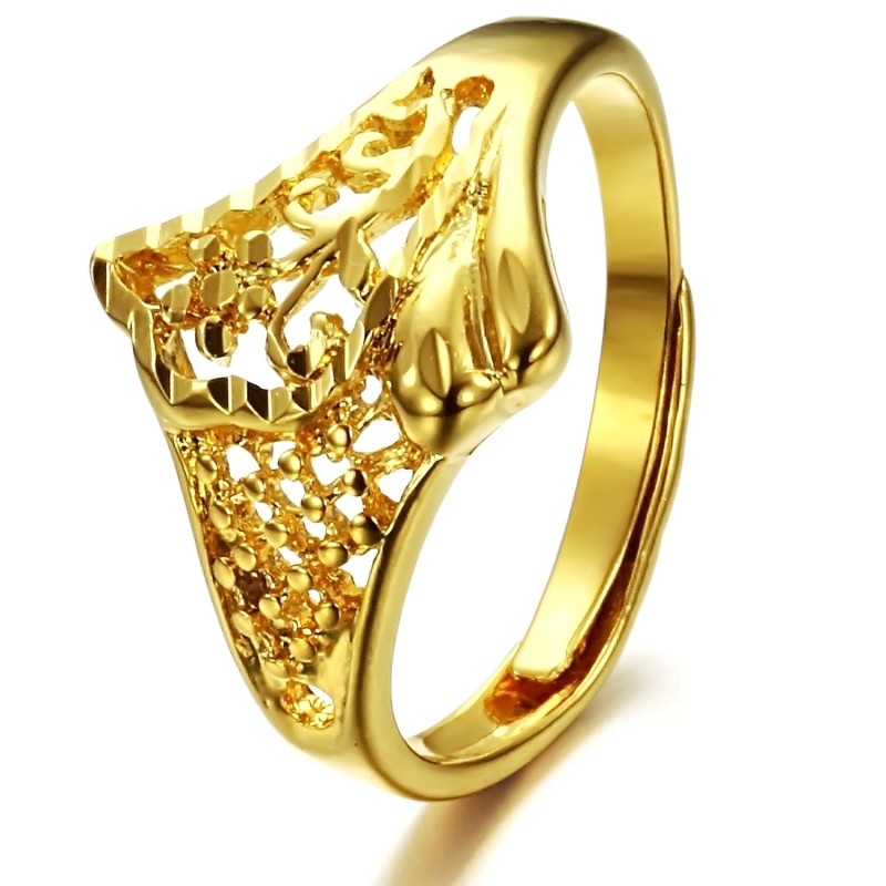 Anillo Clásico Femenino Bañado En Oro De 18 Quilates, La Reina De La Calidad Anillo Clásico Femenino Bañado En Oro De 18 Quilates, La Reina De La Calidad