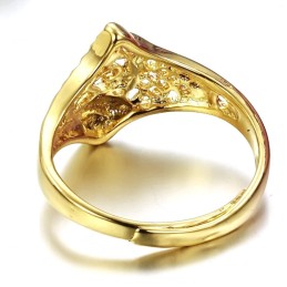 Anillo Clásico Femenino Bañado En Oro De 18 Quilates, La Reina De La Calidad