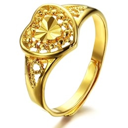 Famoso Por Su Excelente Calidad: Anillo De Corazón Para Mujer Chapado En Oro De 18 Quilates.