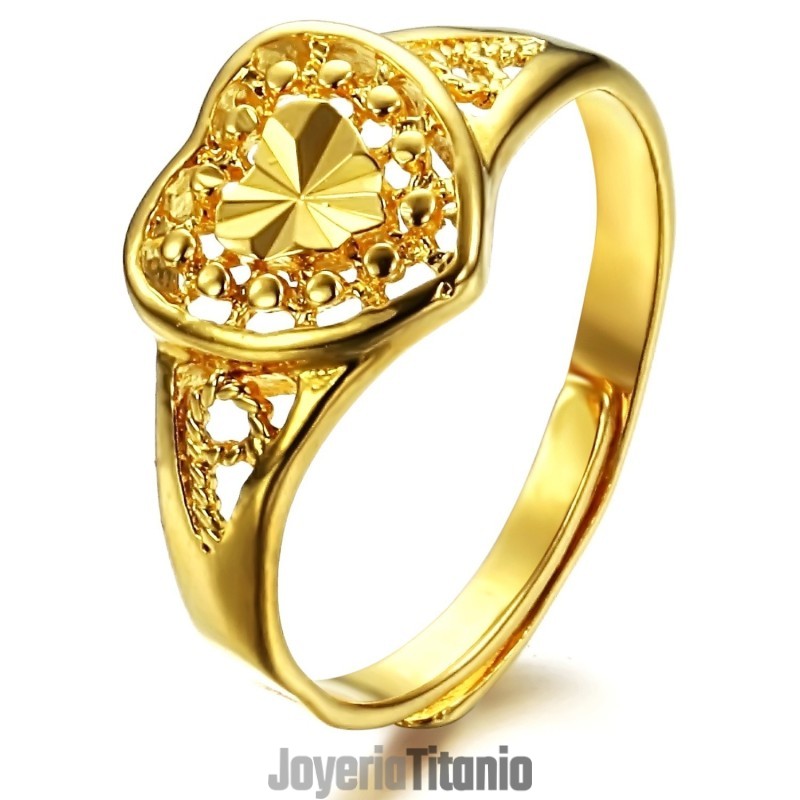 Famoso Por Su Excelente Calidad: Anillo De Corazón Para Mujer Chapado En Oro De 18 Quilates. Famoso Por Su Excelente Calidad: Anillo De Corazón Para Mujer Chapado En Oro De 18 Quilates.