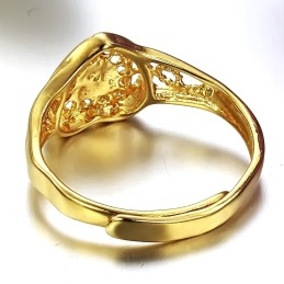 Famoso Por Su Excelente Calidad: Anillo De Corazón Para Mujer Chapado En Oro De 18 Quilates.