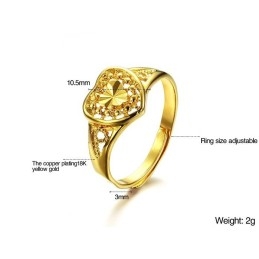 Famoso Por Su Excelente Calidad: Anillo De Corazón Para Mujer Chapado En Oro De 18 Quilates.