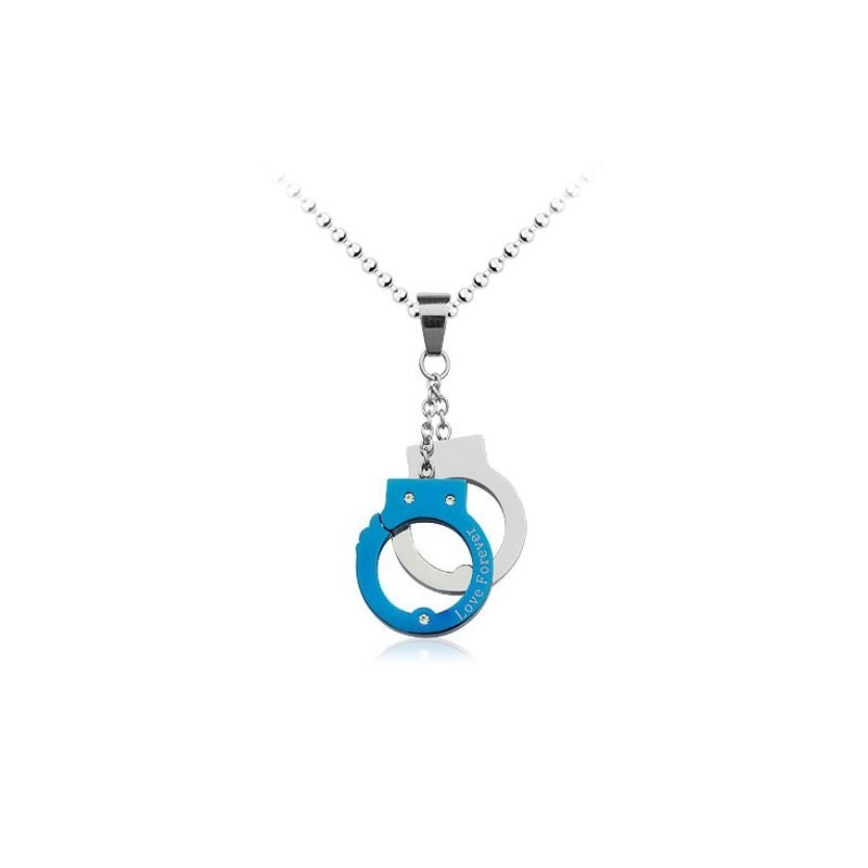 Exquisito Colgante De Titanio Con Forma De Esposas Para Hombre - Cadena Gratis Exquisito Colgante De Titanio Con Forma De Esposas Para Hombre - Cadena Gratis