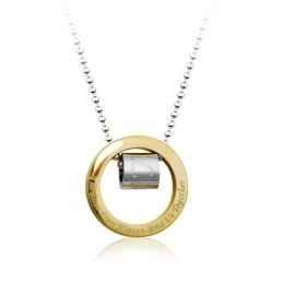 Anillo De Oro Para Hombre Con Colgante De Titanio Y Cadena De Regalo