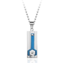 Colgante Mecánico De Titanio Azul Tranquilo - Cadena Gratis