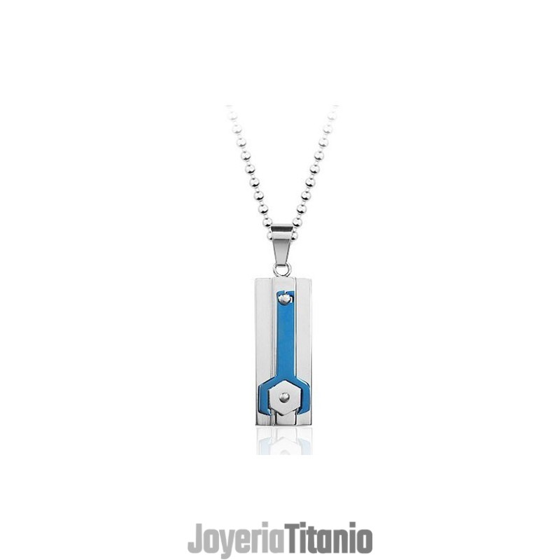 Colgante Mecánico De Titanio Azul Tranquilo - Cadena Gratis Colgante Mecánico De Titanio Azul Tranquilo - Cadena Gratis