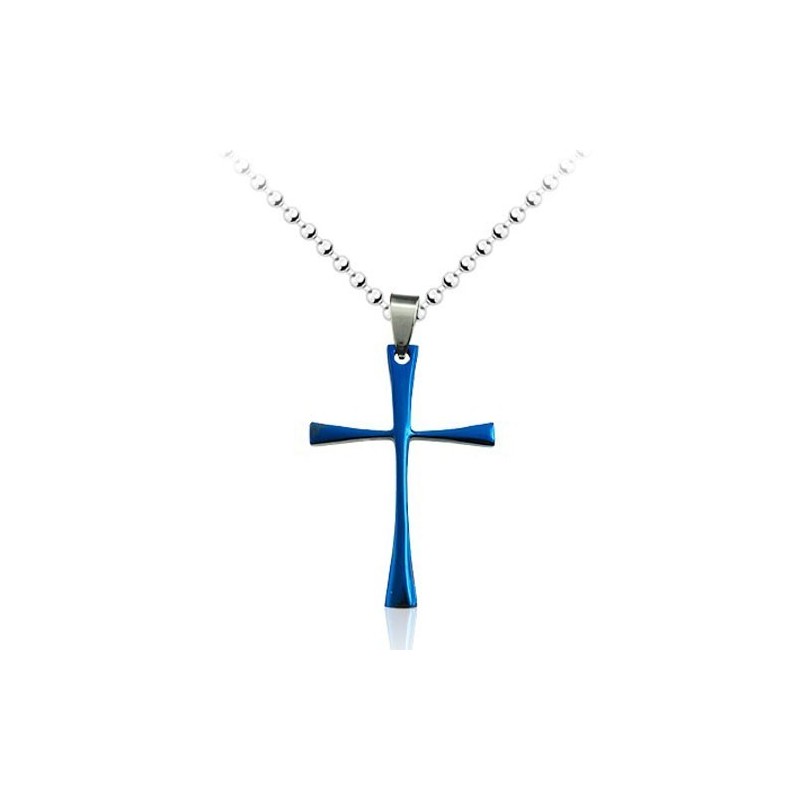 Colgante De Cruz De Titanio Azul Sencillo Para Hombre (Cadena Gratis) Colgante De Cruz De Titanio Azul Sencillo Para Hombre (Cadena Gratis)