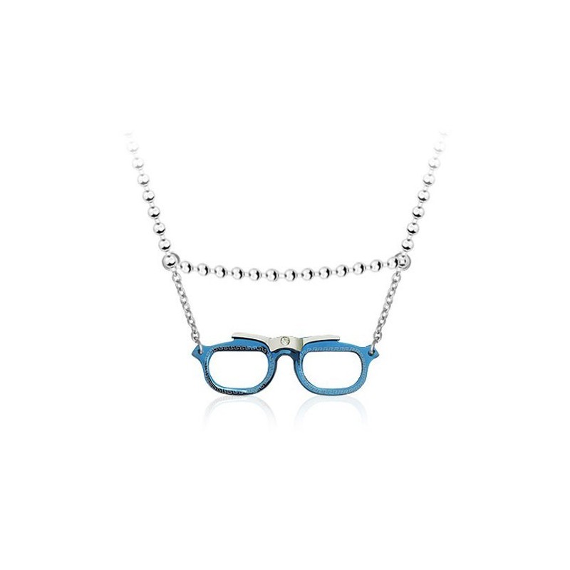 Colgante De Titanio Con Forma De Gafas Para Hombre - Cadena Gratis Colgante De Titanio Con Forma De Gafas Para Hombre - Cadena Gratis