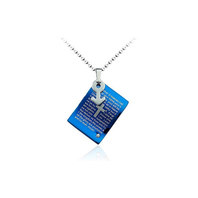 Colgante De Titanio Azul Masculino Fuerte - Cadena Gratis Colgante De Titanio Azul Masculino Fuerte - Cadena Gratis