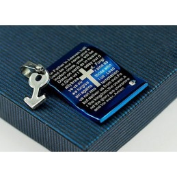 Colgante De Titanio Azul Masculino Fuerte - Cadena Gratis