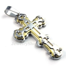 Exquisito Collar Con Colgante De Cruz De Titanio Para Hombre (Cadena Gratis)