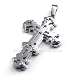 Exquisito Collar Con Colgante De Cruz De Titanio Y Plata Para Hombre (Cadena Gratis)