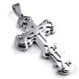 Exquisito Collar Con Colgante De Cruz De Titanio Y Plata Para Hombre (Cadena Gratis)