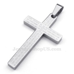 Collar Con Colgante De Cruz De Titanio Con Las Escrituras (Cadena Gratis)