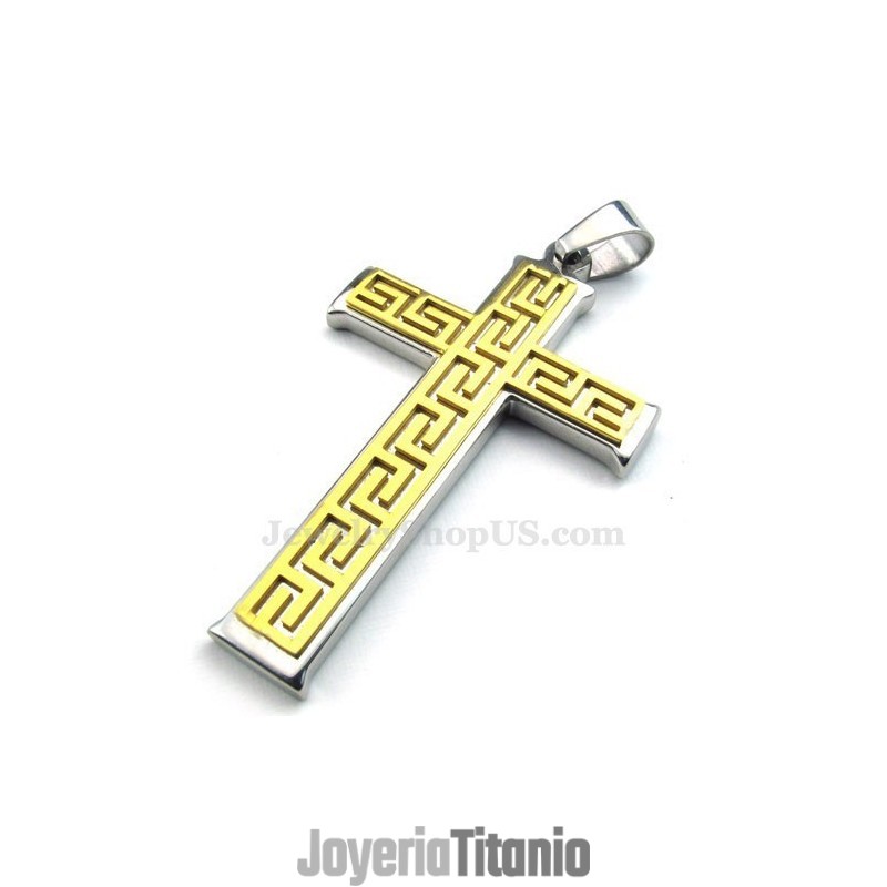 Collar Con Colgante De Cruz De Titanio Para Hombre (Cadena Gratis) Collar Con Colgante De Cruz De Titanio Para Hombre (Cadena Gratis)