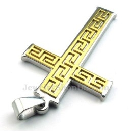 Collar Con Colgante De Cruz De Titanio Para Hombre (Cadena Gratis)