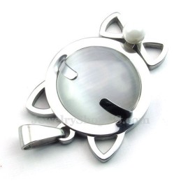 Collar Con Colgante De Ojo De Gato De Titanio Y Plata (Cadena Gratis)