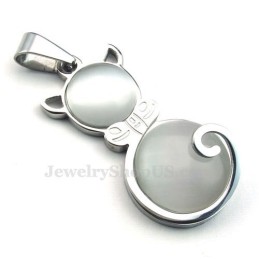 Collar Con Colgante De Ojo De Gato De Titanio Y Plata (Cadena Gratis)