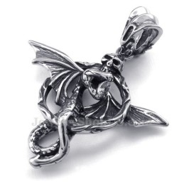 Exquisito Collar Con Colgante De Pterosaurio De Titanio (Cadena Gratis)